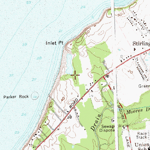 Topographic Map of Inlet Point County Park, NY