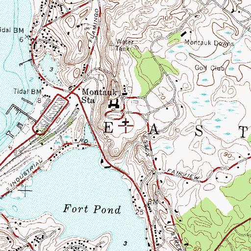 Topographic Map of Fort Hill Cemetery, NY