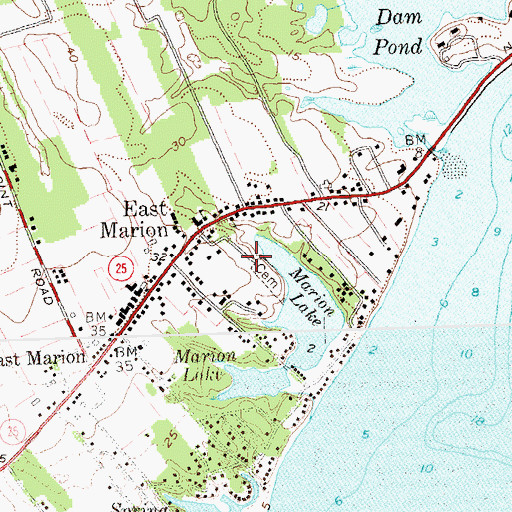 Topographic Map of East Marion Cemetery, NY