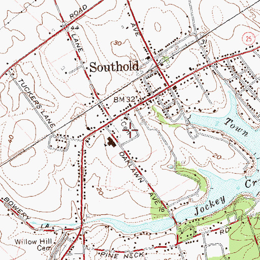 Topographic Map of Old Burying Ground of First Presbyterian Church, NY