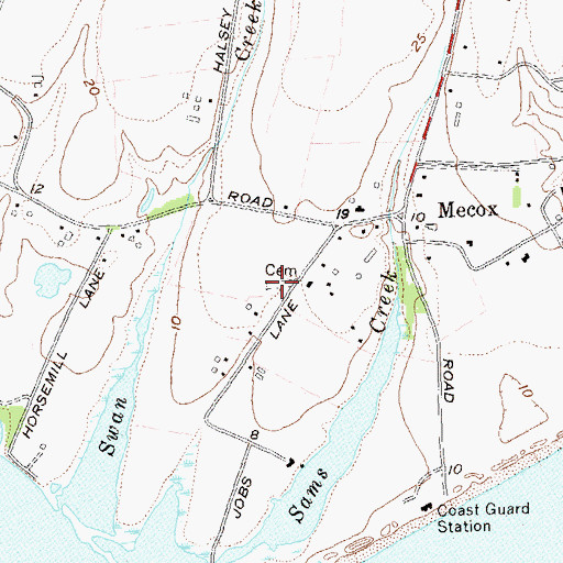 Topographic Map of Mecox Cemetery, NY