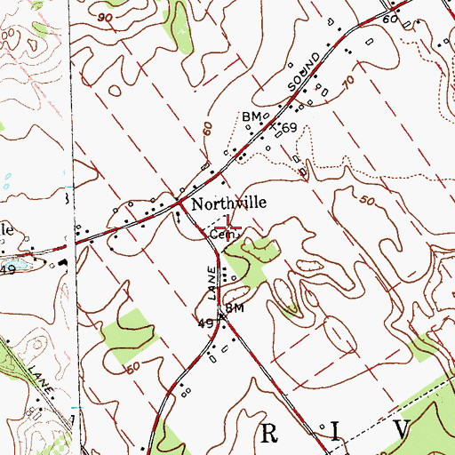 Topographic Map of South Avenue Cemetery, NY