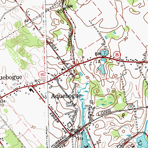 Topographic Map of Aquebogue Cemetery, NY