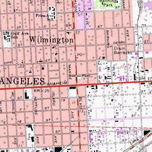 Topographic Map of Los Angeles Fire Department Station 38, CA