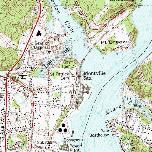 Topographic Map of Saint Patrick Cemetery, CT