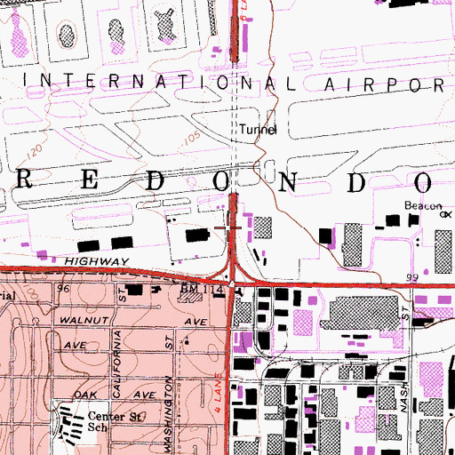 Topographic Map of City of Los Angeles Fire Department Station 51, CA