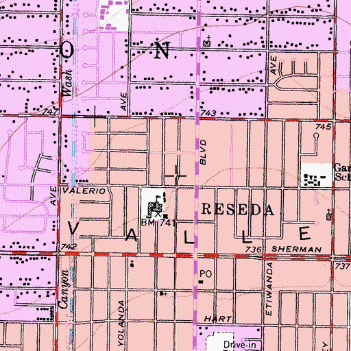Topographic Map of City of Los Angeles Fire Department Station 73, CA