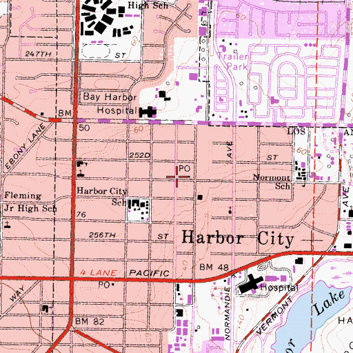 Topographic Map of Los Angeles Fire Department Station 85, CA