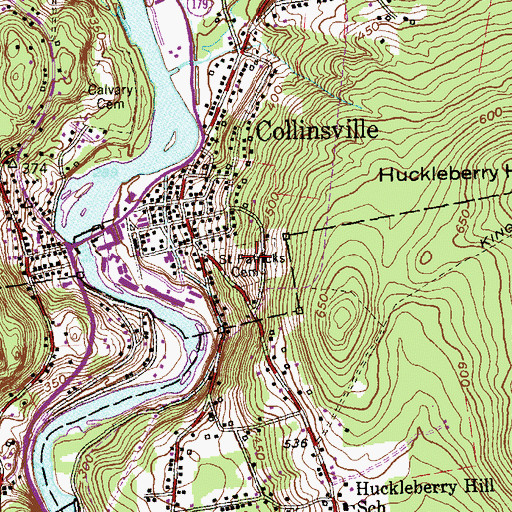 Topographic Map of Saint Patricks Cemetery, CT