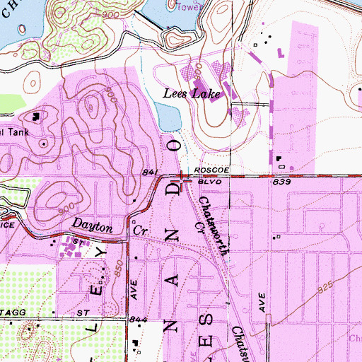 Topographic Map of City of Los Angeles Fire Department Station 106, CA