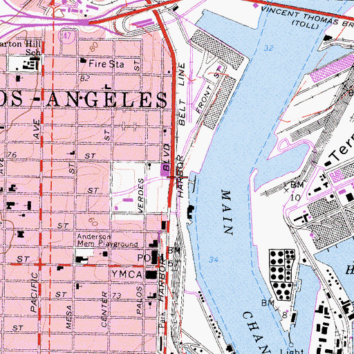 Topographic Map of City of Los Angeles Fire Department Station 112, CA