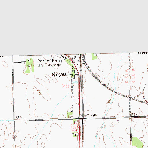 Topographic Map of Noyes, MN
