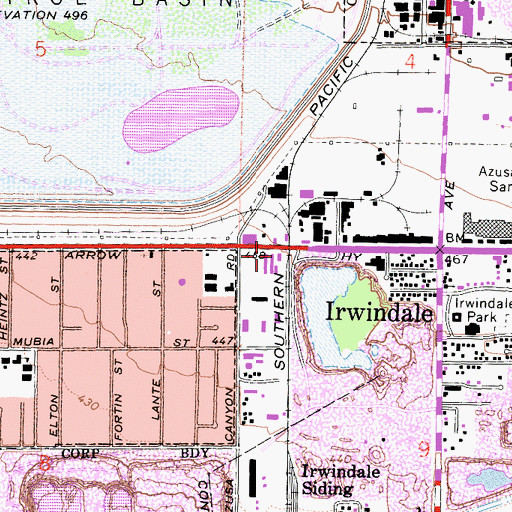 Topographic Map of Los Angeles County Fire Department Station 48, CA