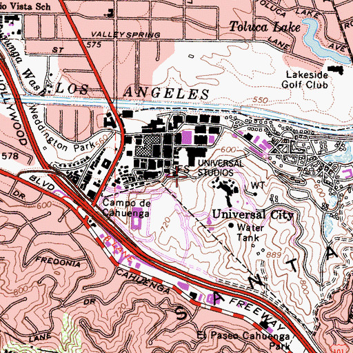 Topographic Map of Los Angeles County Fire Department Station 51, CA