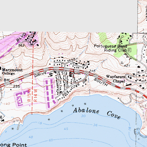 Topographic Map of Los Angeles County Fire Department Station 53, CA