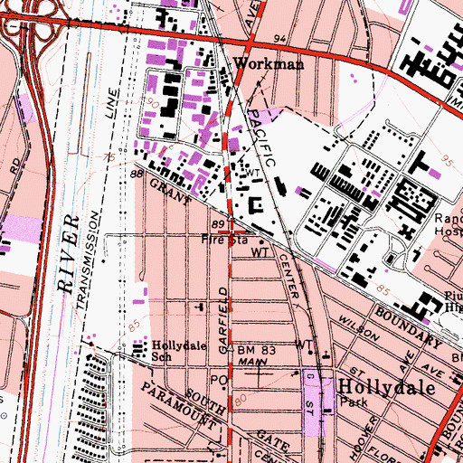 Topographic Map of Los Angeles County Fire Department Station 57, CA