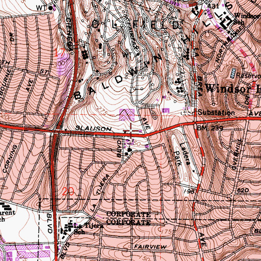 Topographic Map of Los Angeles County Fire Department Station 58, CA