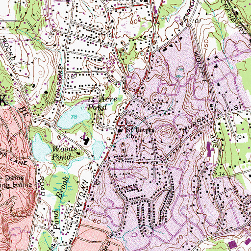 Topographic Map of Saint Peters Church, CT