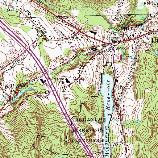 Topographic Map of Saint Peters Church, CT