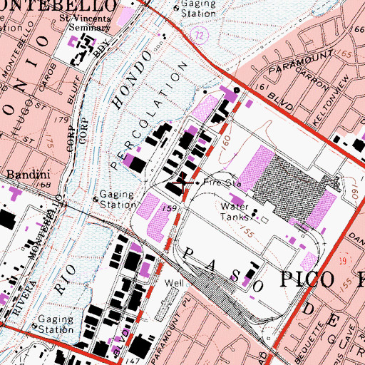 Topographic Map of Los Angeles County Fire Department Station 103, CA
