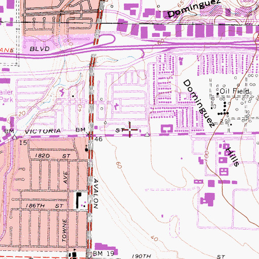 Topographic Map of Los Angeles County Fire Department Station 116, CA