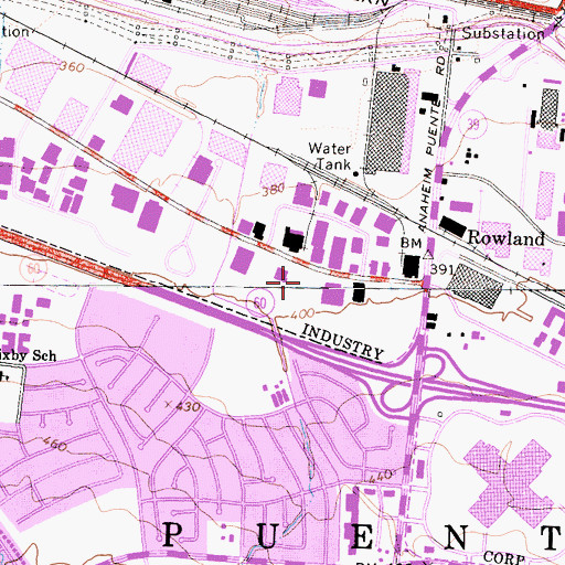 Topographic Map of Los Angeles County Fire Department Station 118, CA