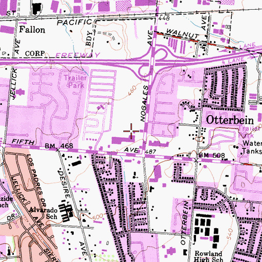 Topographic Map of Los Angeles County Fire Department Station 145, CA