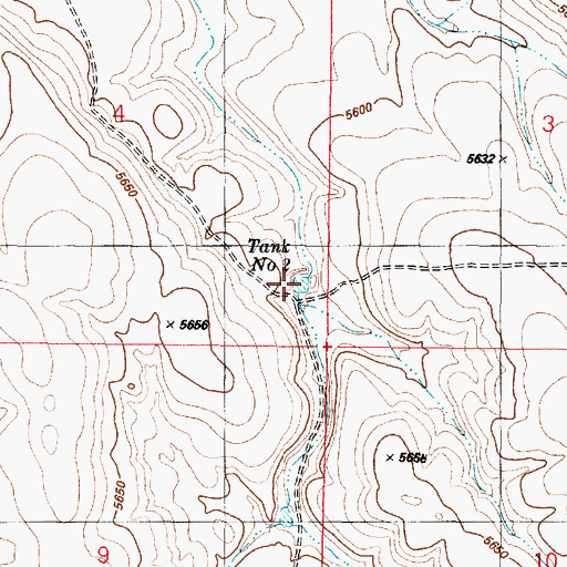 Topographic Map of Tank Number Two, AZ
