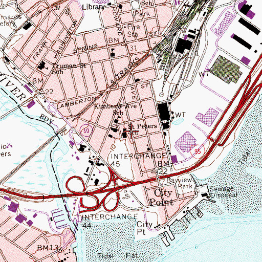 Topographic Map of Saint Peters School, CT