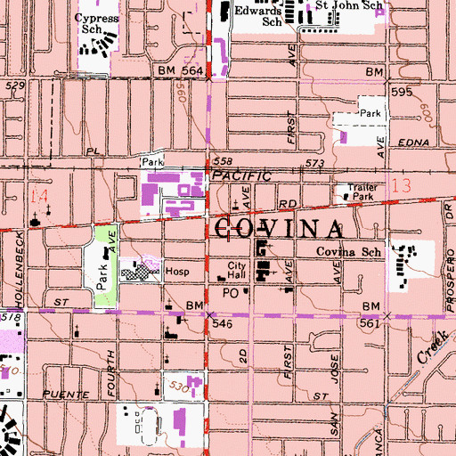 Topographic Map of Los Angeles County Fire Department Station 154, CA