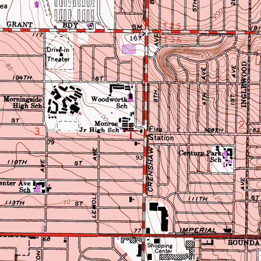 Topographic Map of Los Angeles County Fire Department Station 170, CA