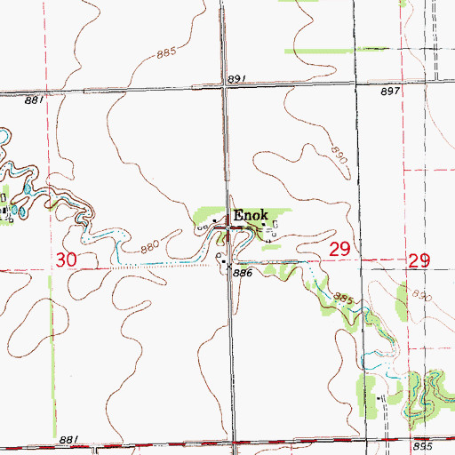 Topographic Map of Enok Post Office (historical), MN