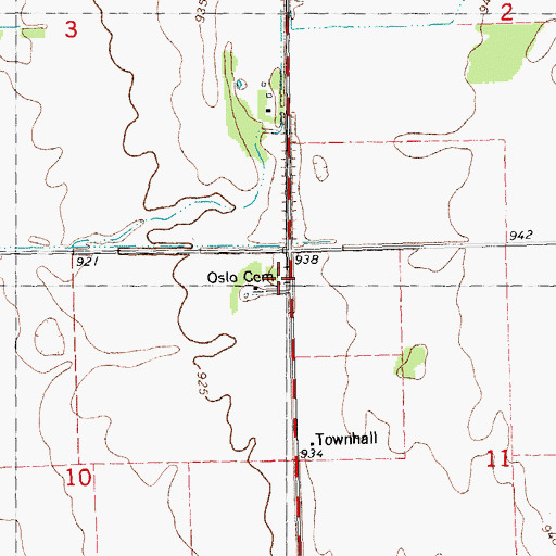 Topographic Map of Oslo Cemetery, MN