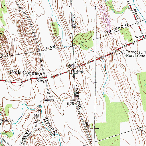 Topographic Map of School Number 2 (historical), NY