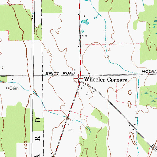 Topographic Map of Ridgeway Cemetery, NY