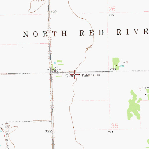 Topographic Map of Tabitha Lutheran Cemetery, MN
