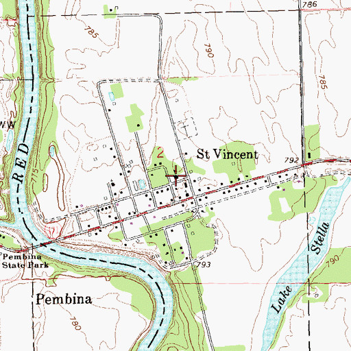 Topographic Map of Kittson Central-Saint Vincent Elementary School, MN