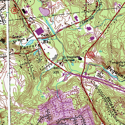 Topographic Map of Saint Stephens Convent, CT
