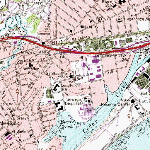 Topographic Map of Saint Stephens School, CT