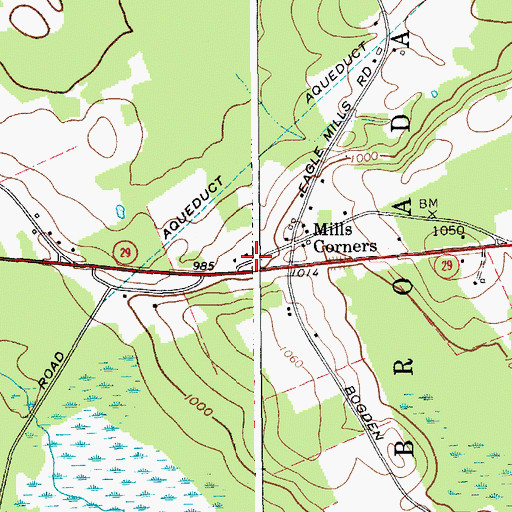 Topographic Map of Mills Corners School (historical), NY