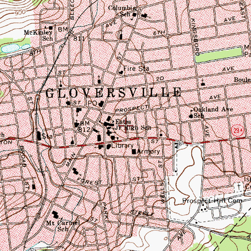Topographic Map of Littauer Hospital (historical), NY