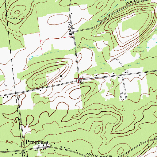 Topographic Map of Bemis School (historical), NY