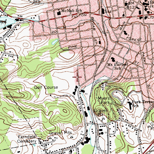 Topographic Map of Lexington School (historical), NY