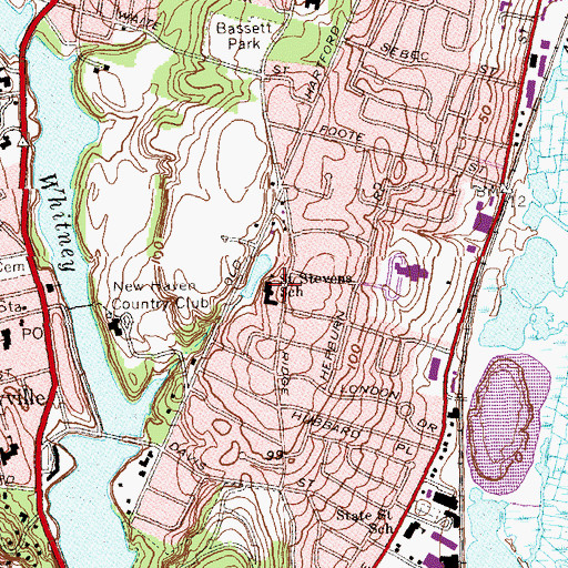 Topographic Map of Saint Stephen School, CT