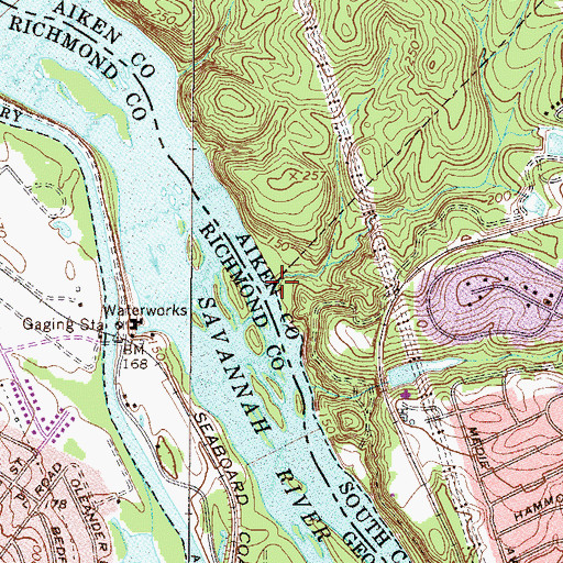 Topographic Map of Pretty Run Creek, SC