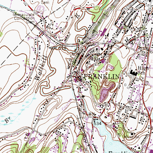 Topographic Map of Immaculate Conception Church, NJ