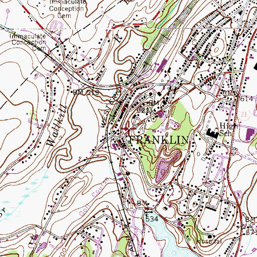 Topographic Map of First Presbyterian Church, NJ