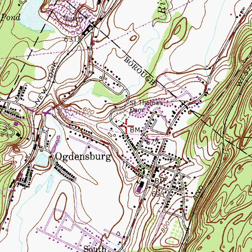 Topographic Map of Saint Thomas of Aquinas Church, NJ