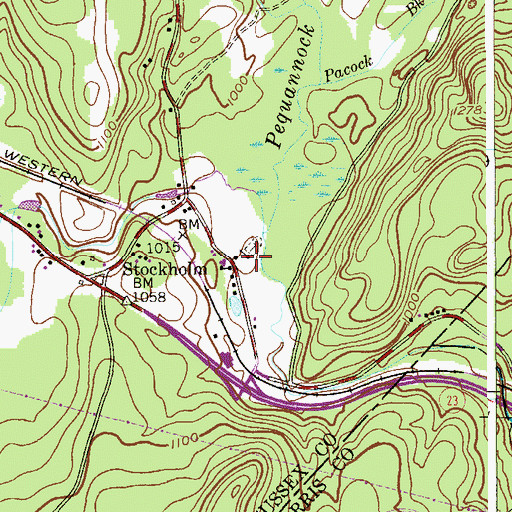 Topographic Map of Stockholm United Methodist Church, NJ