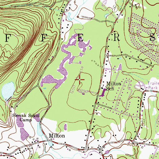 Topographic Map of Bowling Green Golf and Tennis Club, NJ